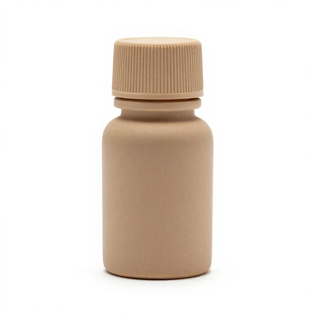 Pill bottle with a child cap isolated on a white background
