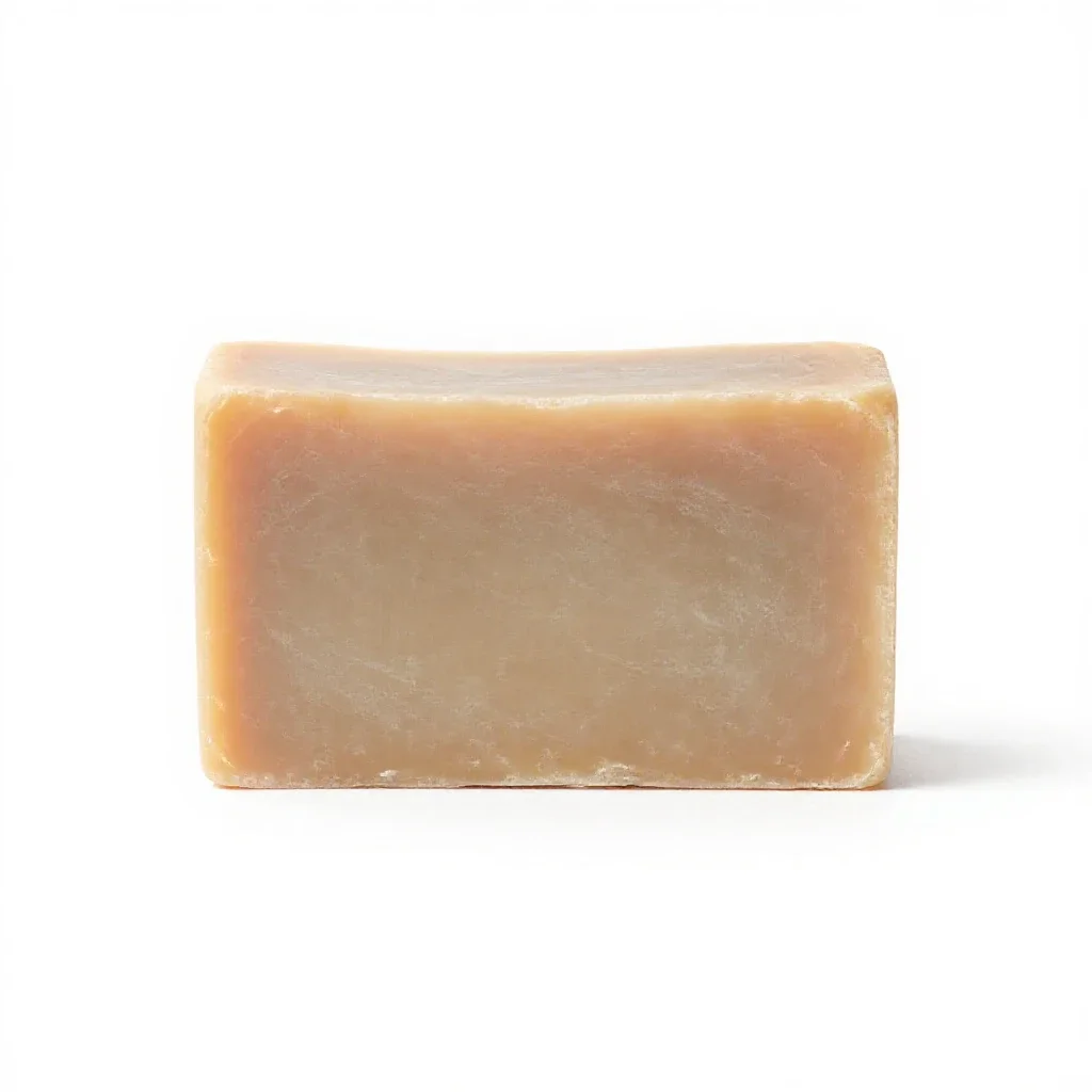 Soap bar in paper wrap isolated on a white background