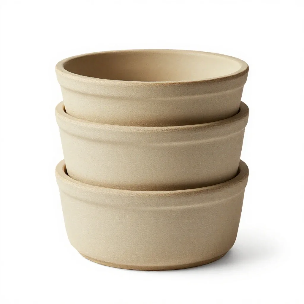 Stackable food storage set isolated on a white background
