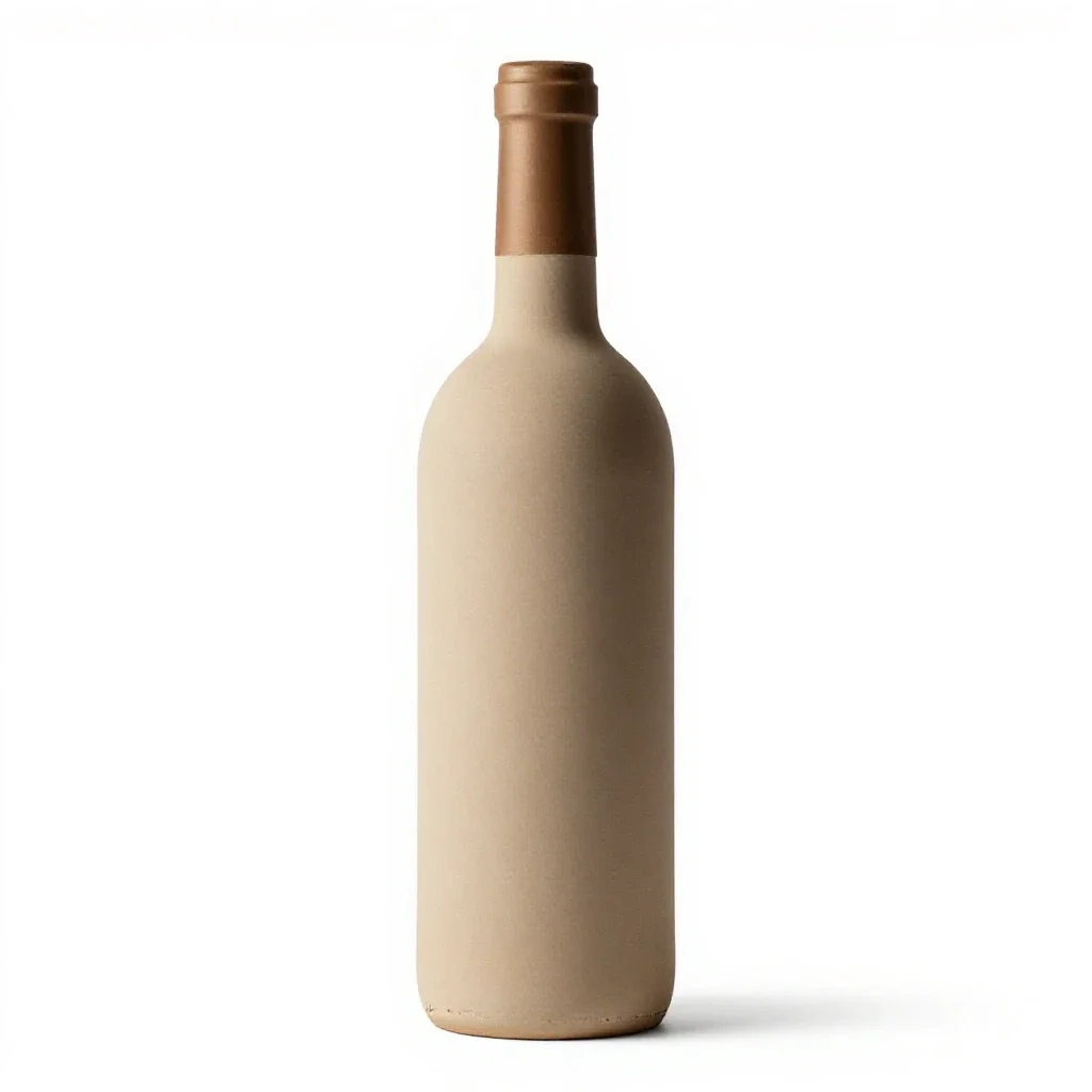 Wine bottle with a wax seal isolated on a white background