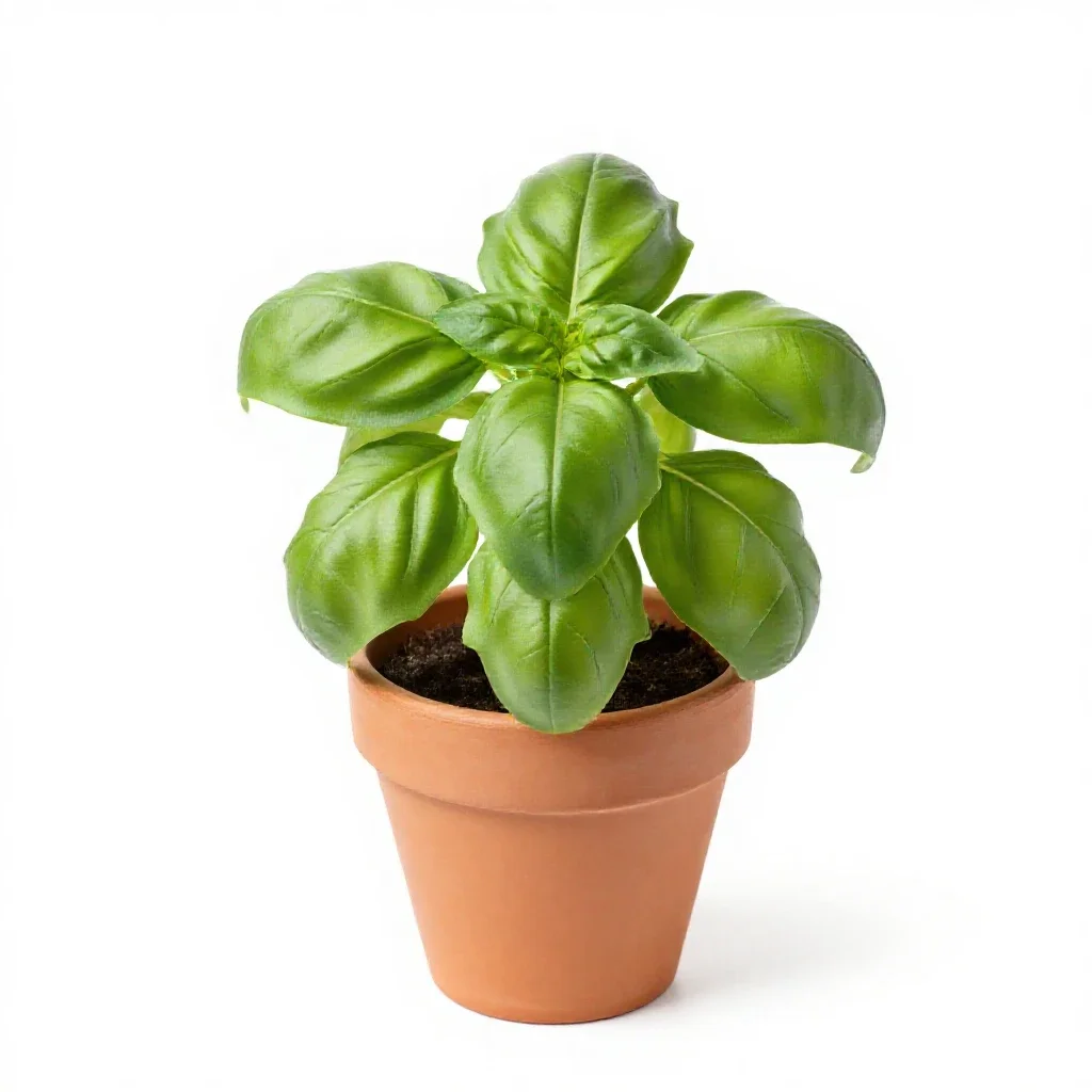 Basil plant isolated on a white background
