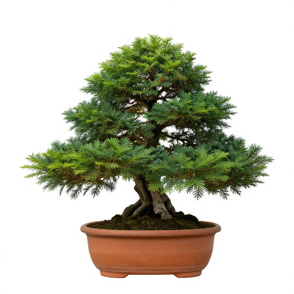 Bonsai juniper isolated on a white background