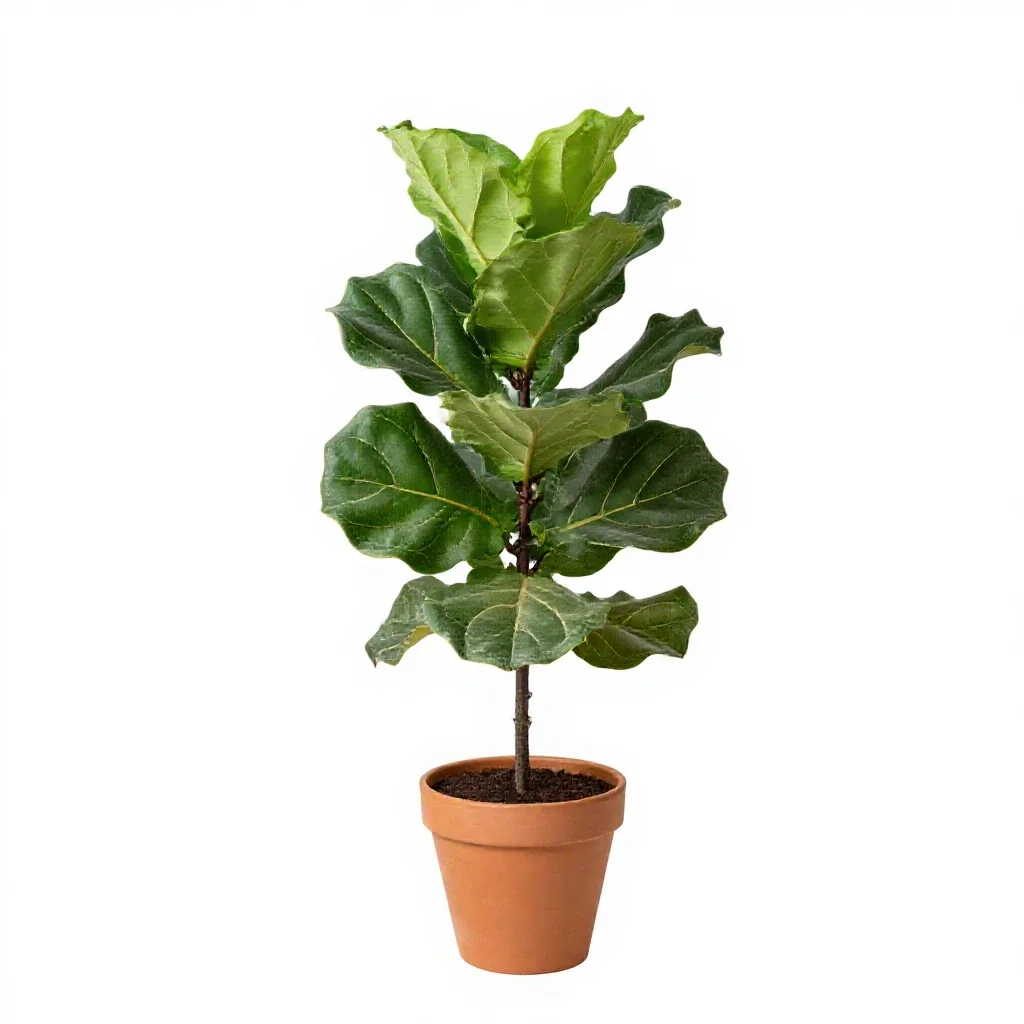 Fiddle leaf fig isolated on a white background
