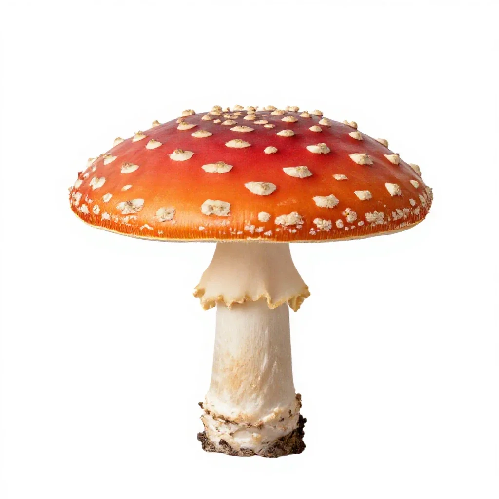 Fly agaric mushroom isolated on a white background