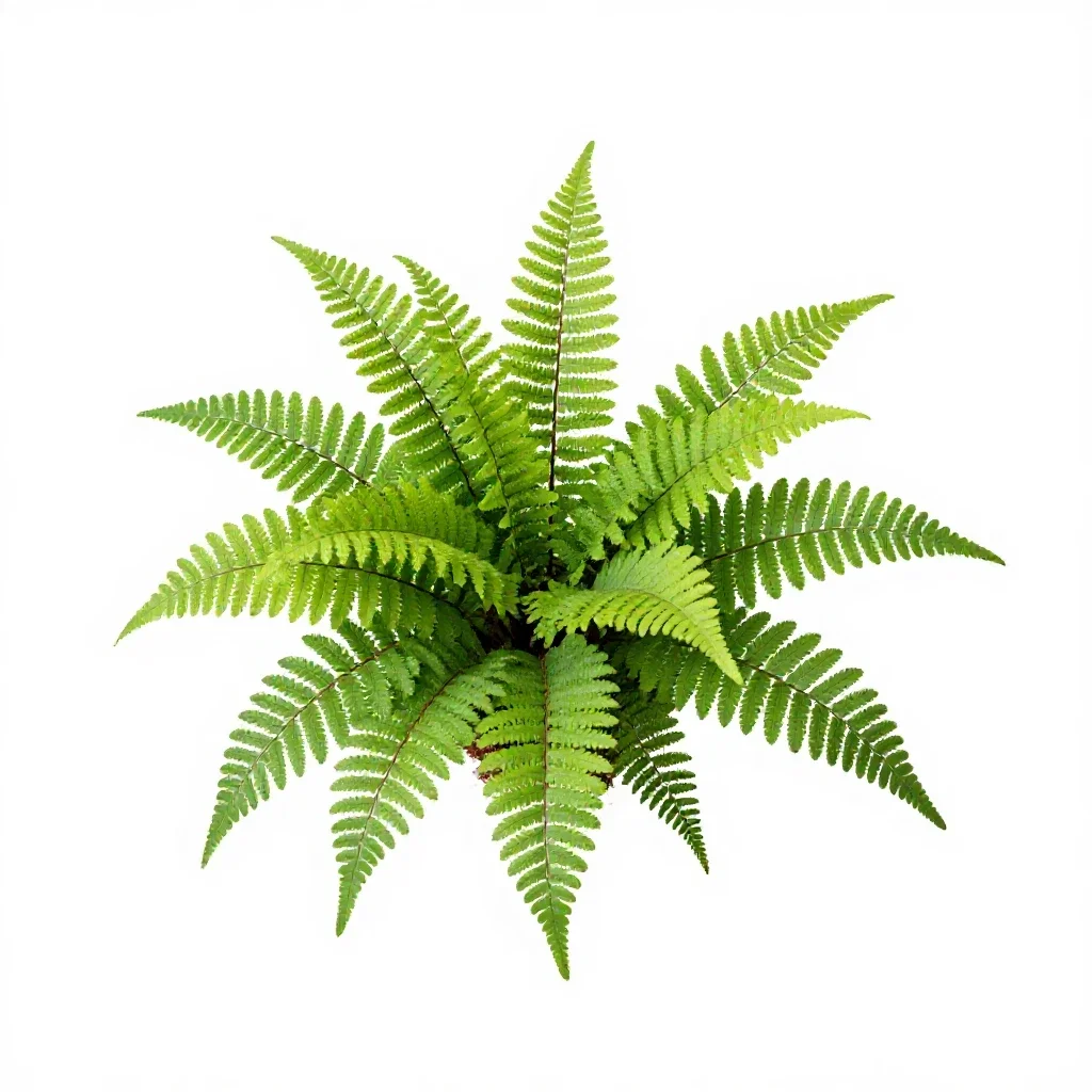 Maidenhair fern isolated on a white background