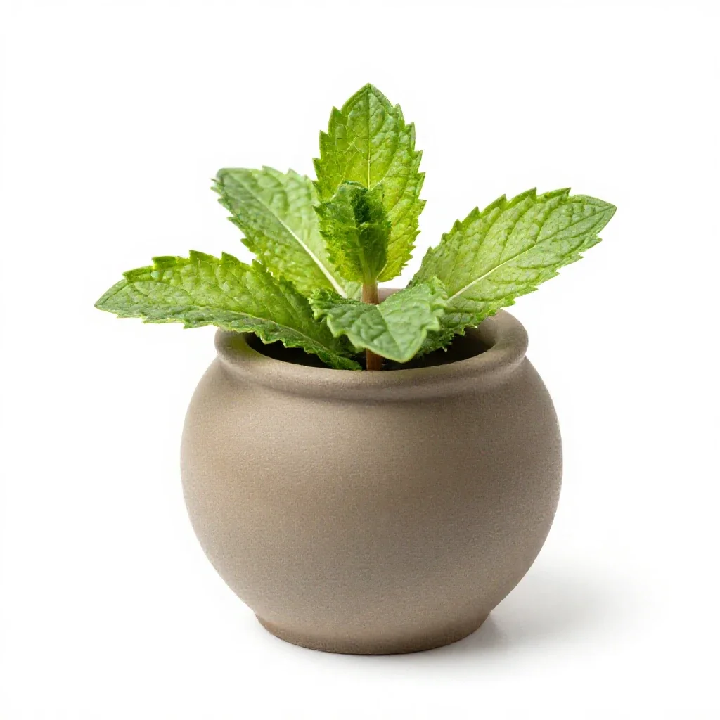 Mint cutting in water isolated on a white background