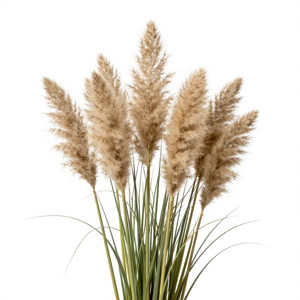 Pampas grass plume isolated on a white background