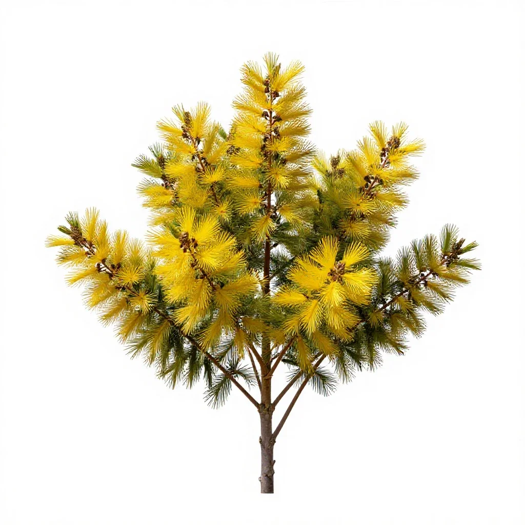 Pohutukawa branch in flower isolated on a white background