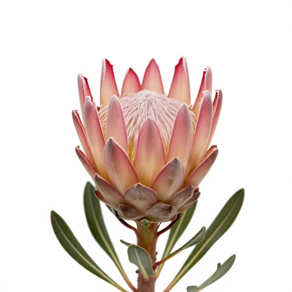 Protea flower isolated on a white background