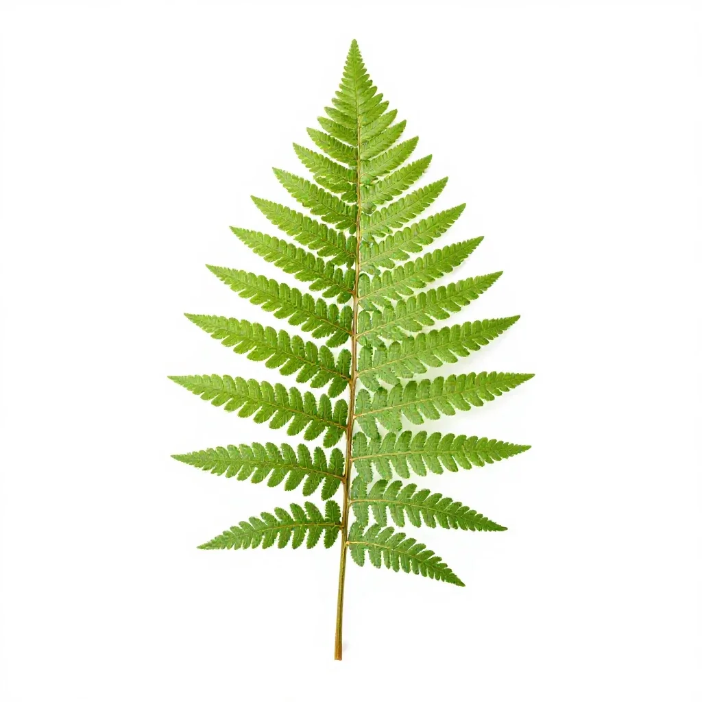 Silver fern frond isolated on a white background