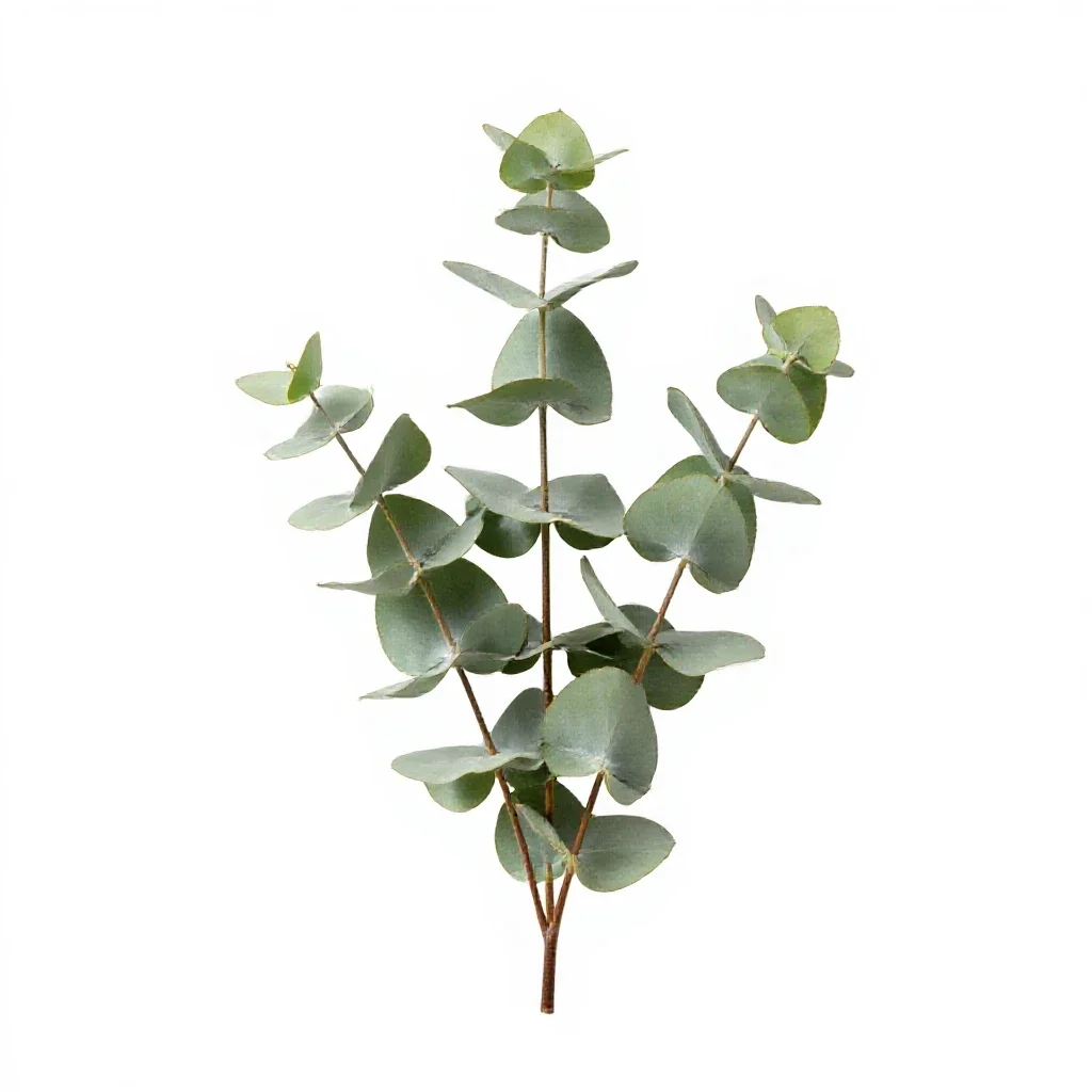 Sprig of eucalyptus isolated on a white background