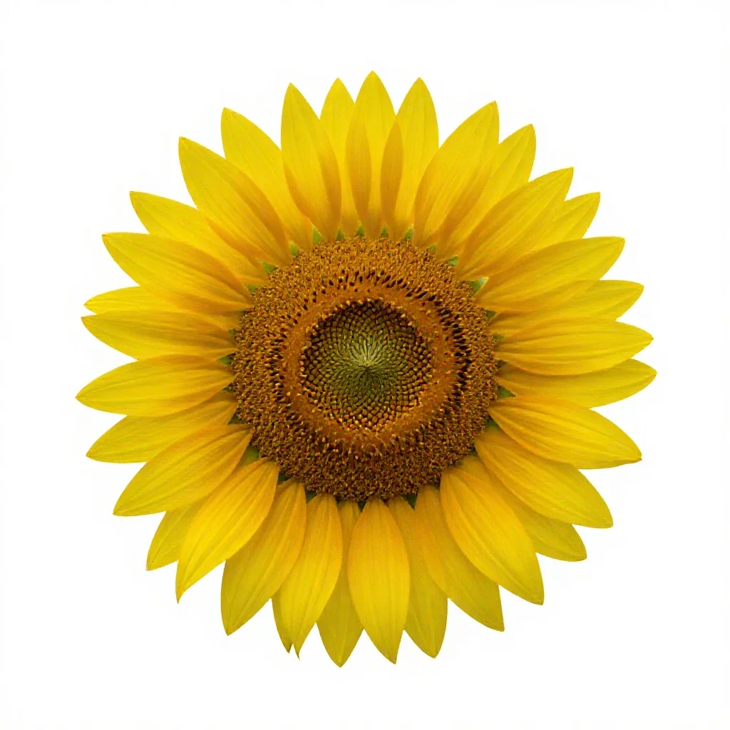 Sunflower head isolated on a white background