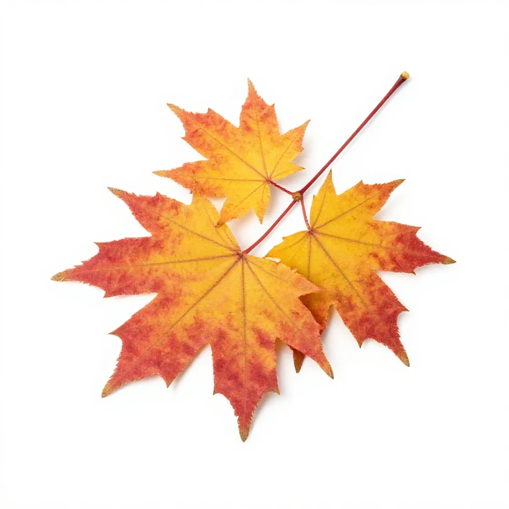 Autumn maple branch isolated on a white background