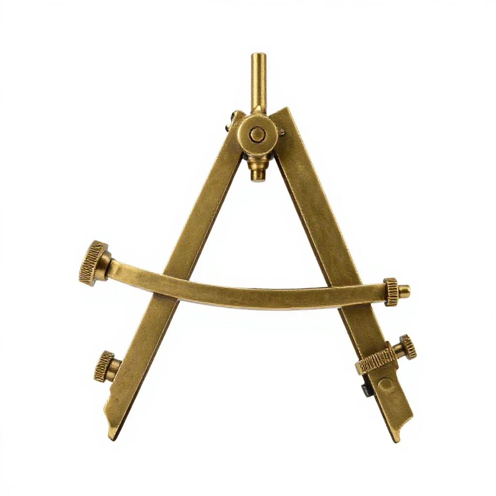 Brass sextant isolated on a white background