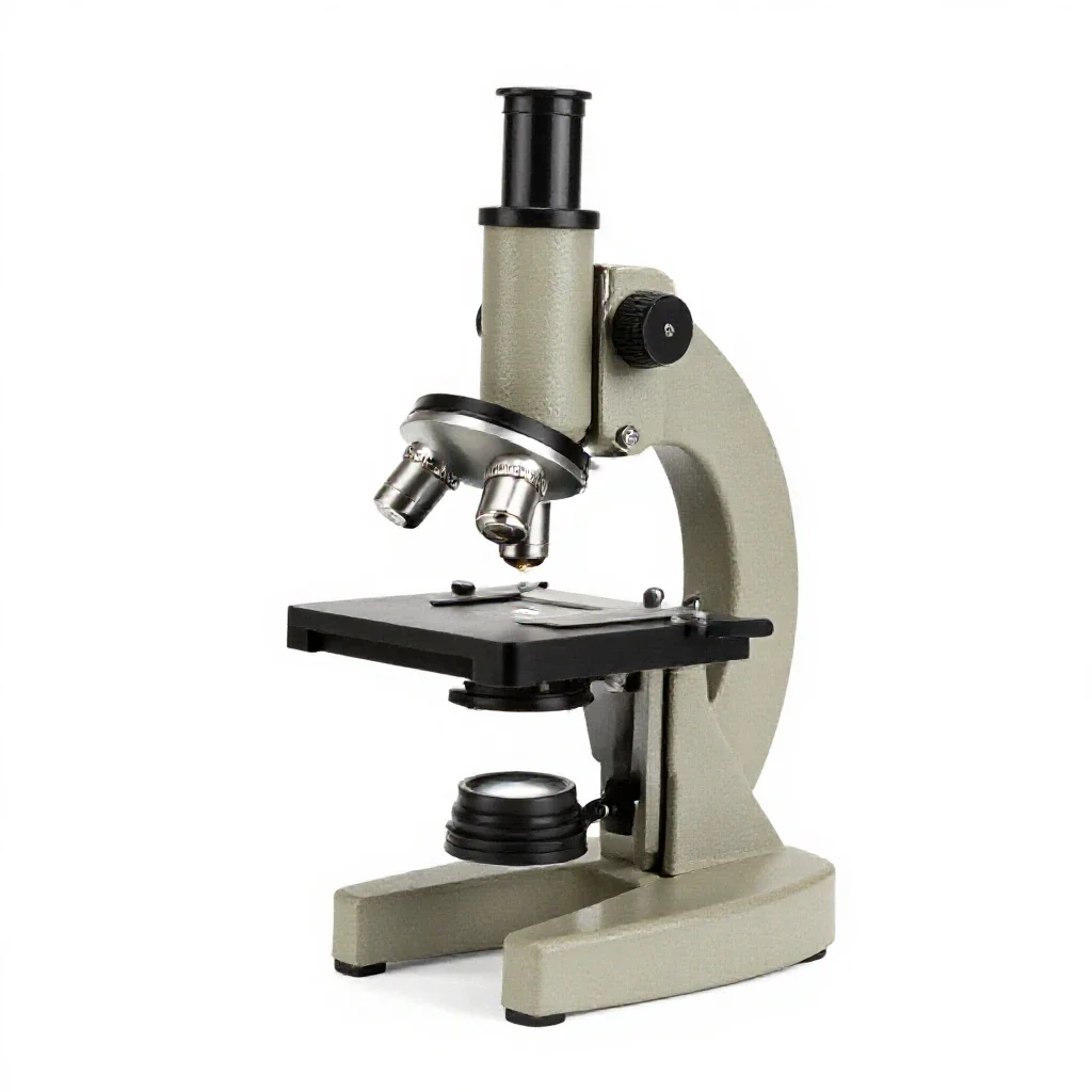 Compound microscope isolated on a white background