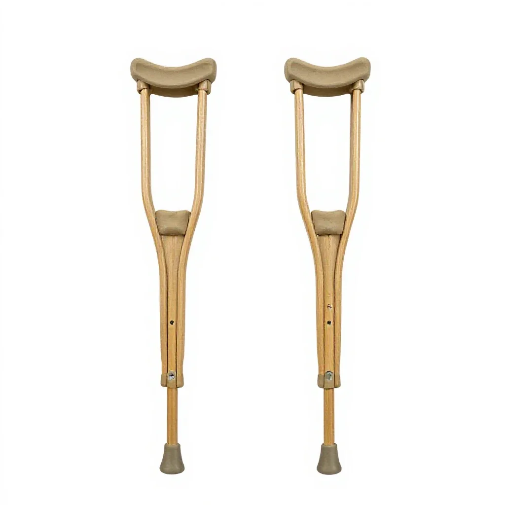 Pair of forearm crutches isolated on a white background