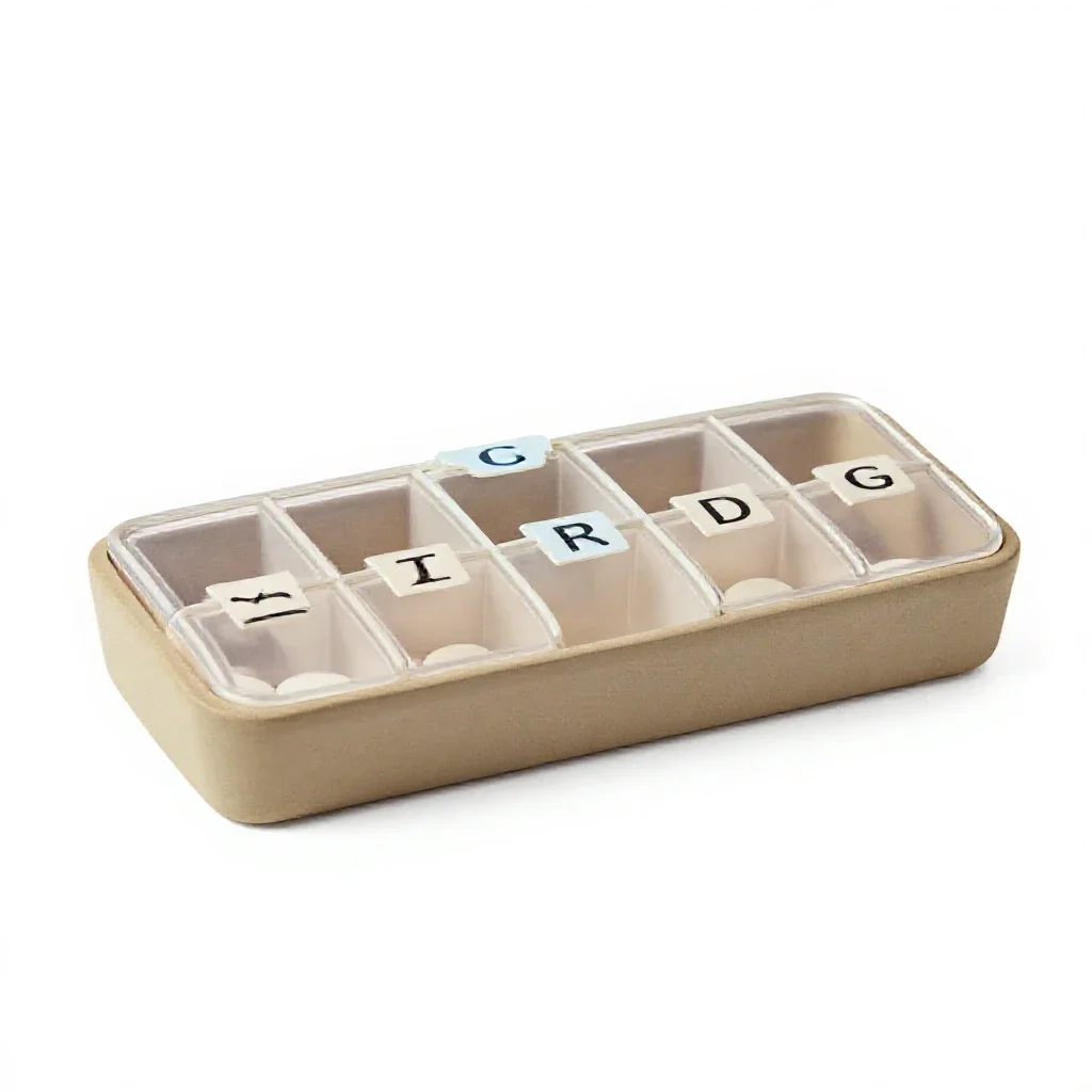Pill organiser isolated on a white background