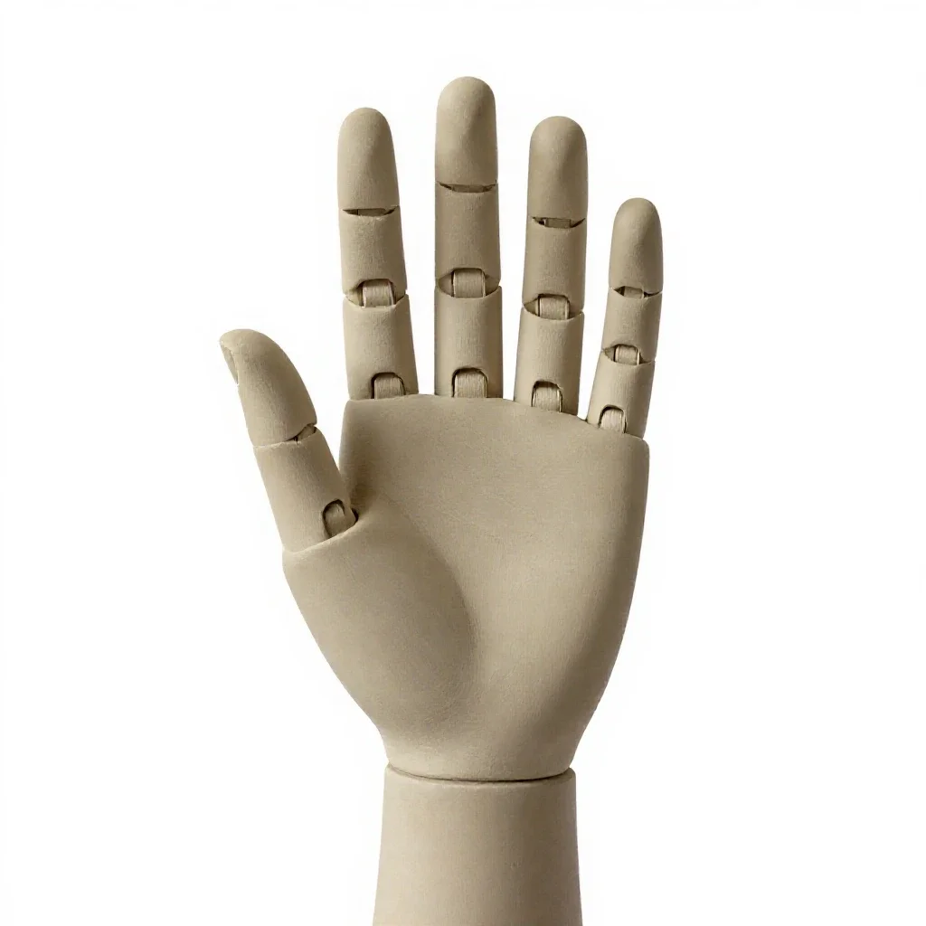Prosthetic hand isolated on a white background