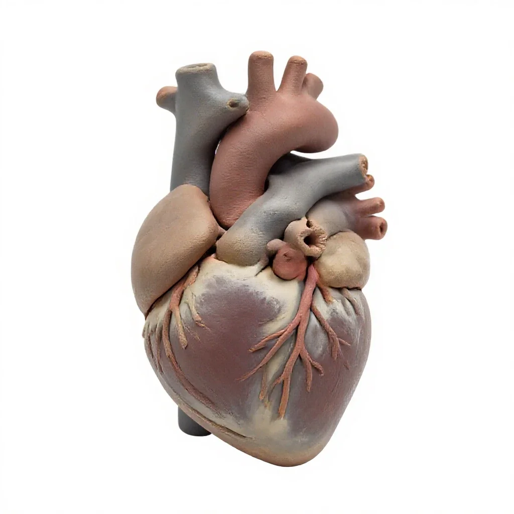 Anatomical heart model isolated on a white background