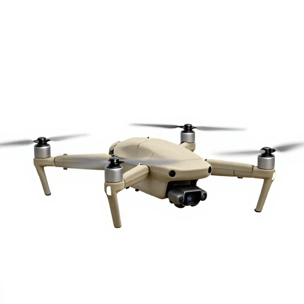 Hovering recon drone isolated on a white background