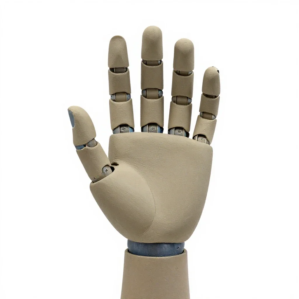 Robotic hand isolated on a white background