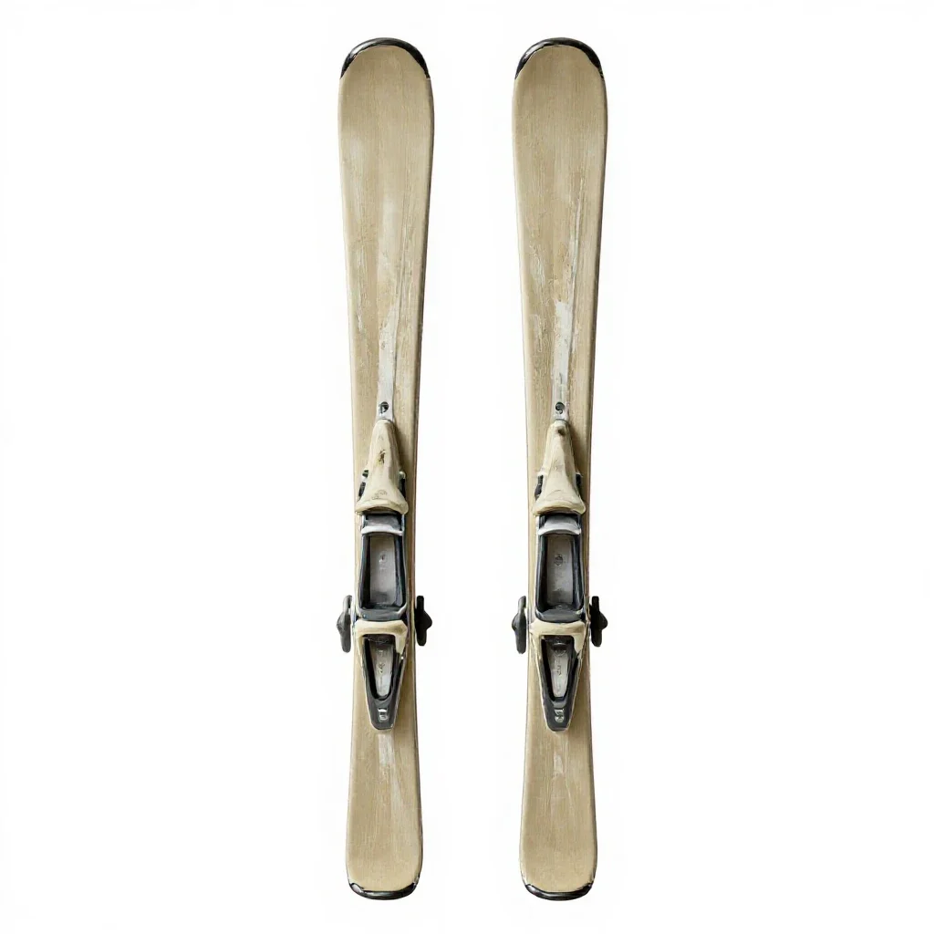 Pair of skis with poles isolated on a white background