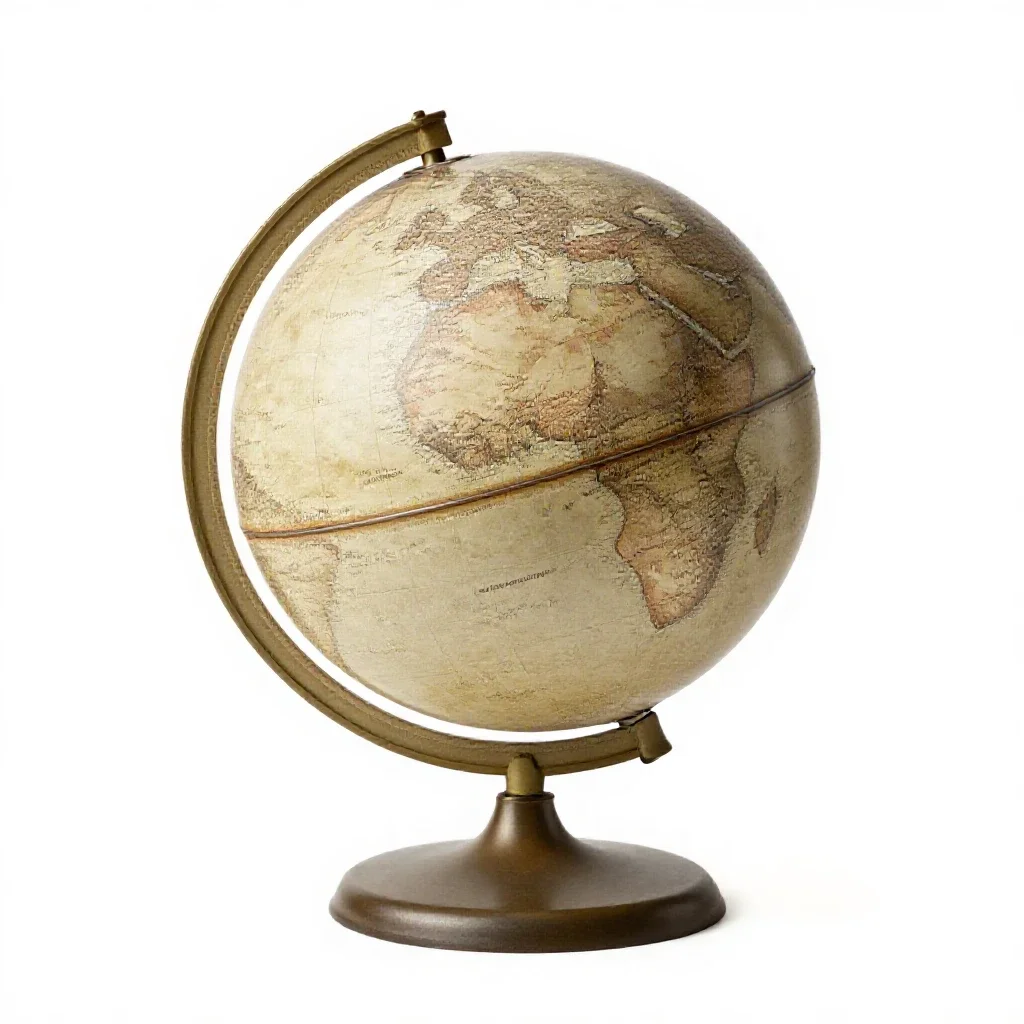 Globe on a stand isolated on a white background