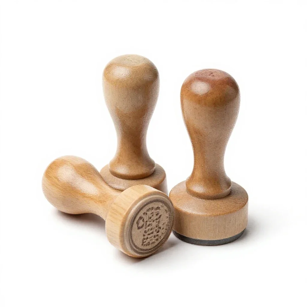 Rubber stamp set isolated on a white background