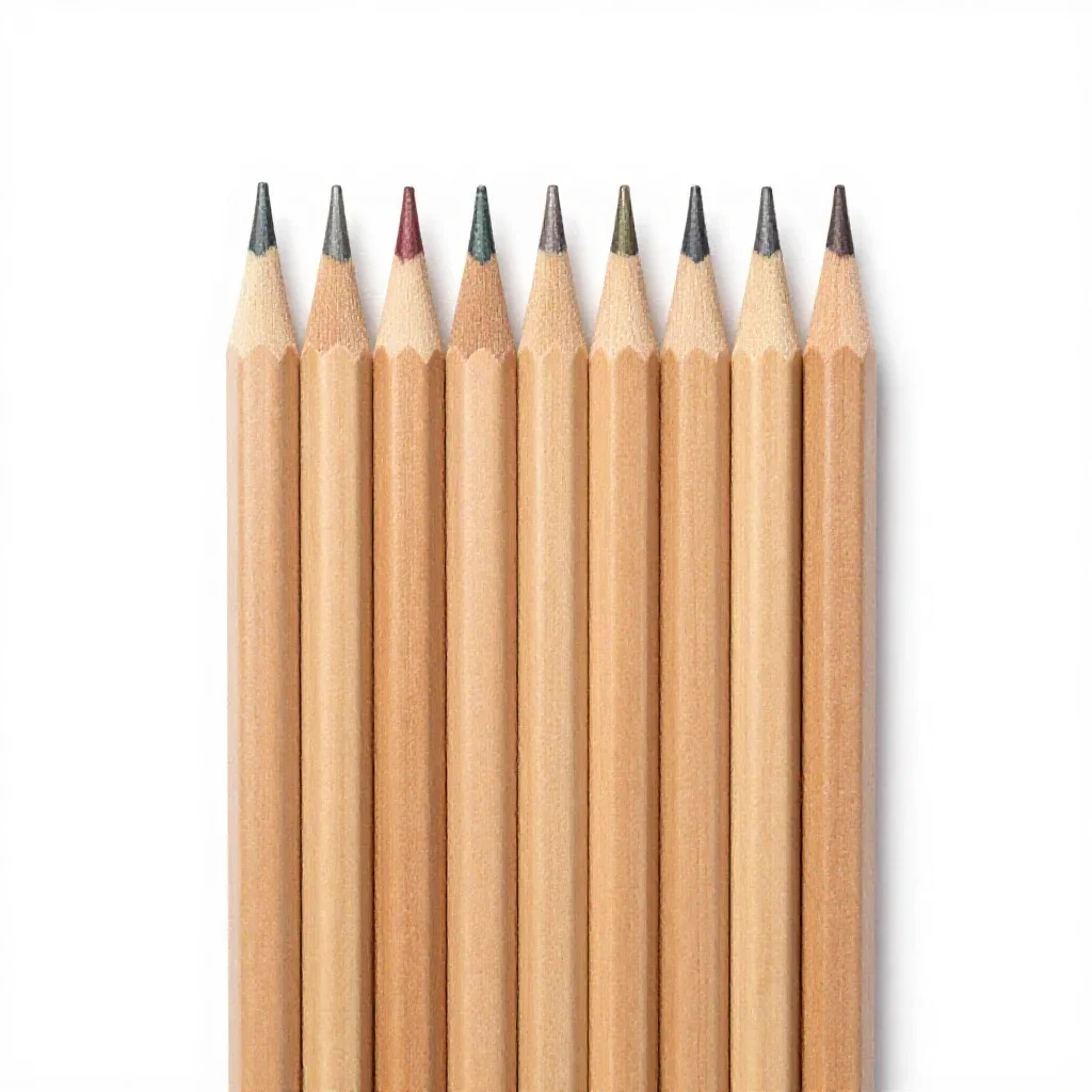Set of coloured pencils isolated on a white background