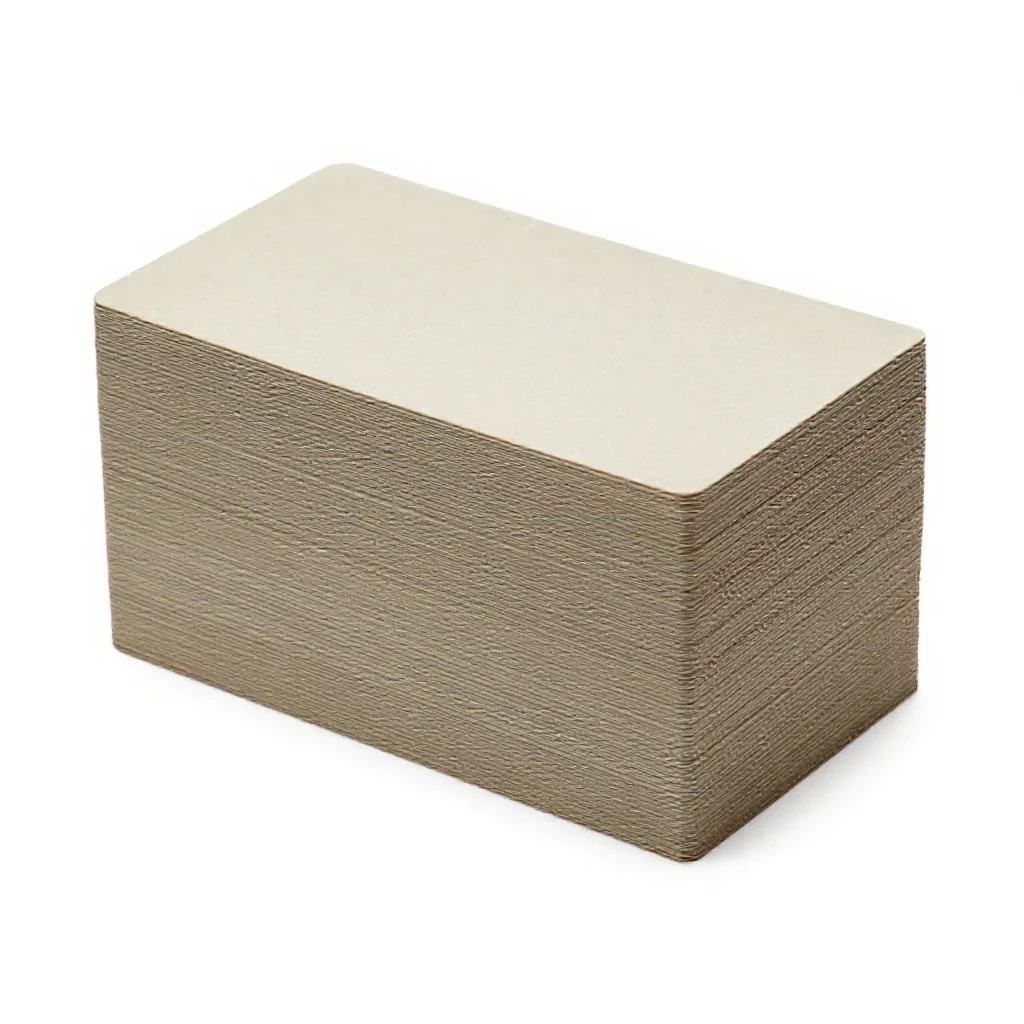 Stack of index cards isolated on a white background