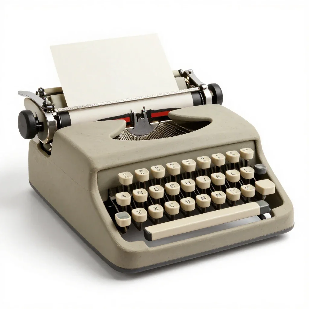Typewriter isolated on a white background