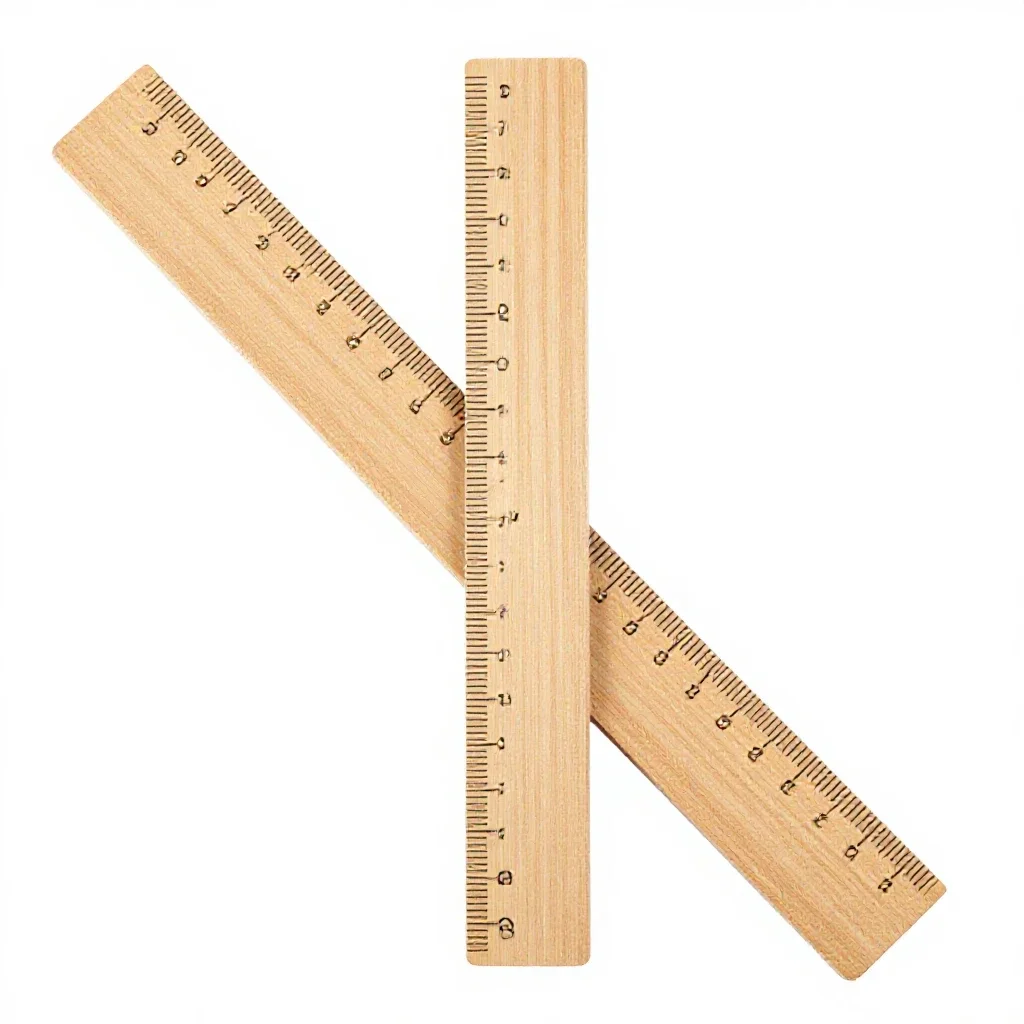 Wooden ruler isolated on a white background