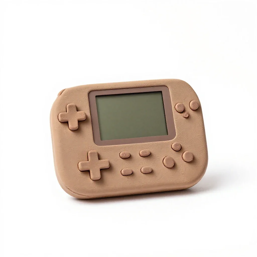 Handheld game console isolated on a white background