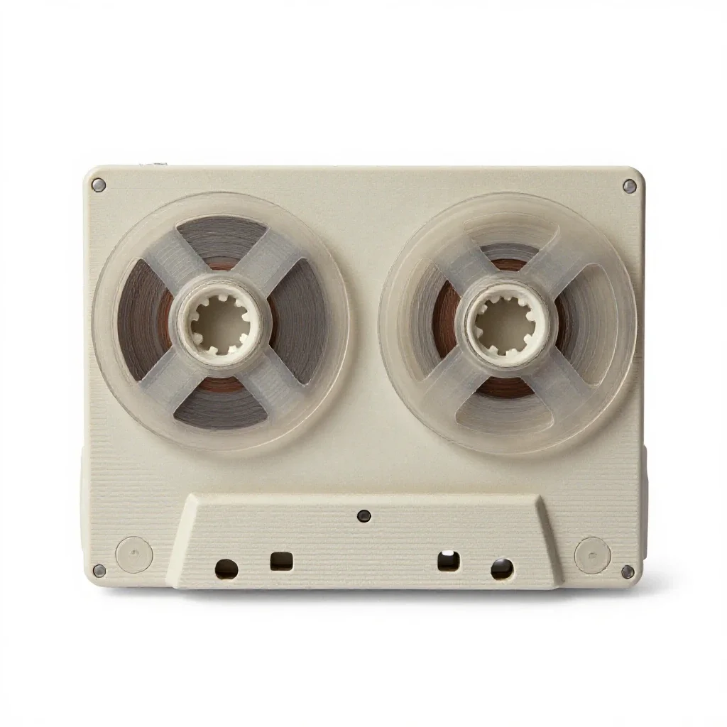 Reel-to-reel tape deck isolated on a white background