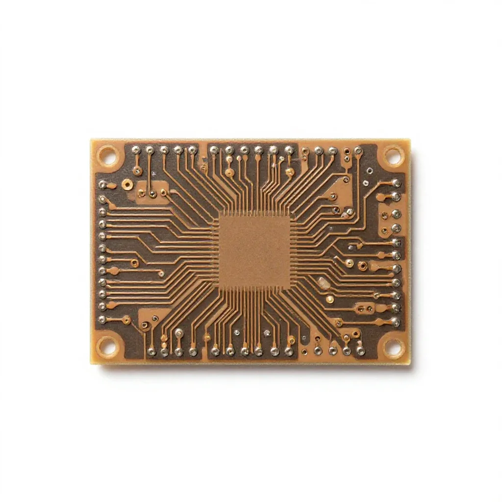 Soldered circuit board isolated on a white background
