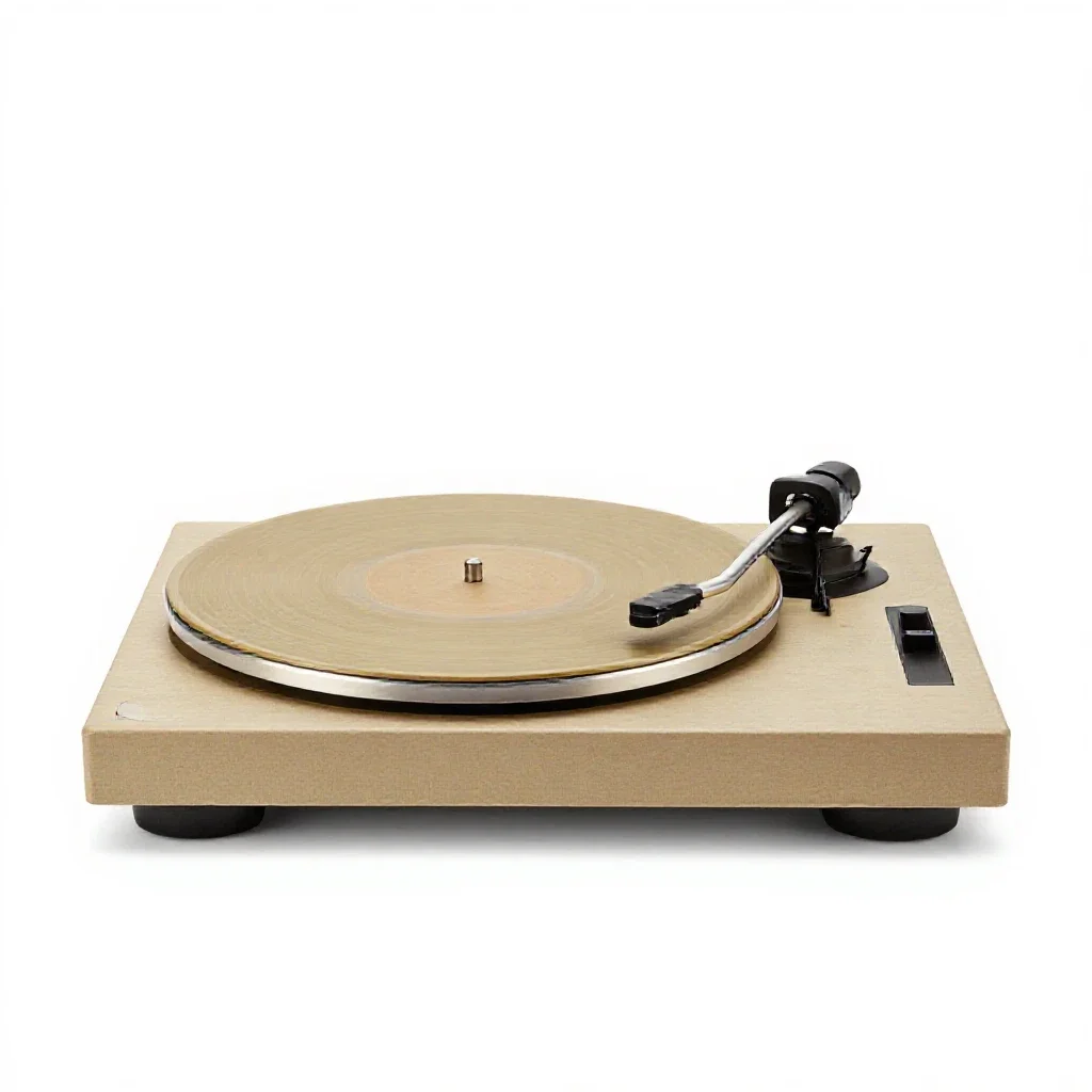 Turntable record player isolated on a white background