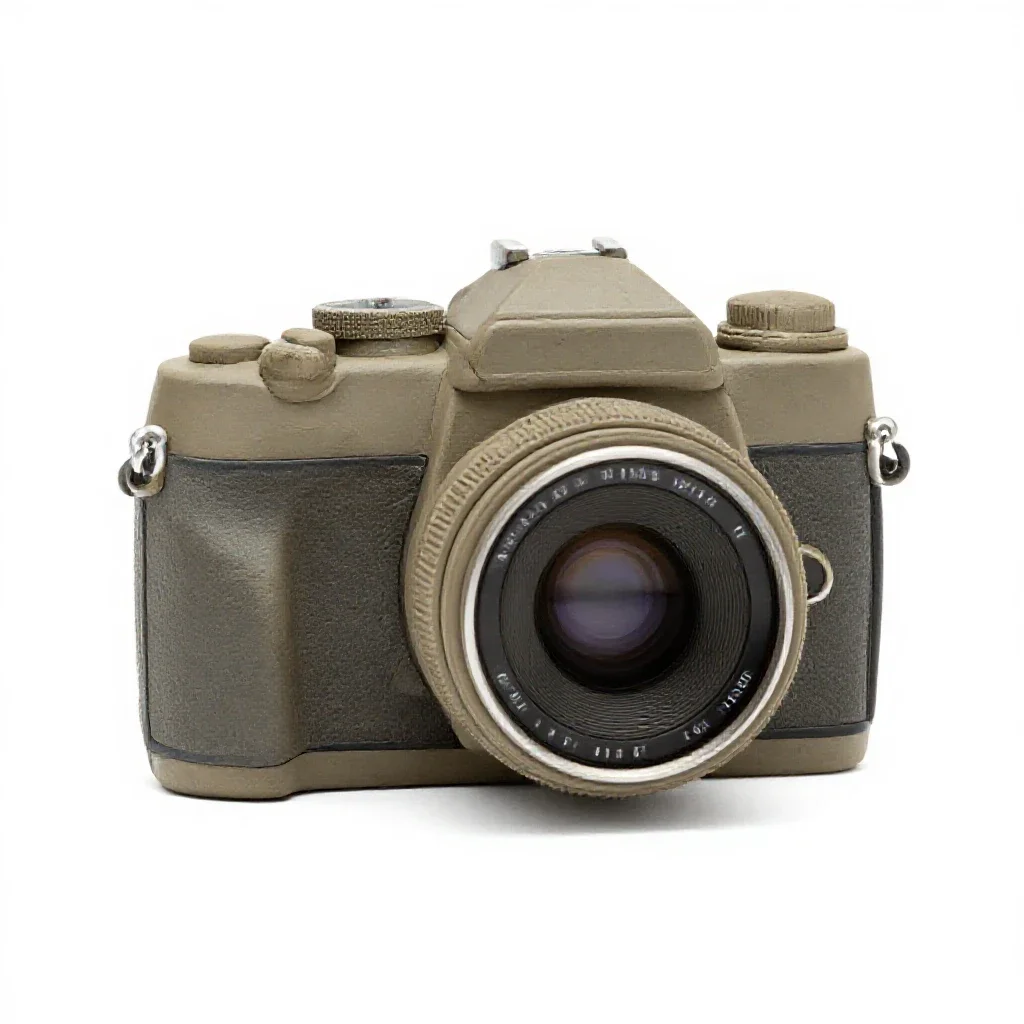Twin-lens reflex camera isolated on a white background