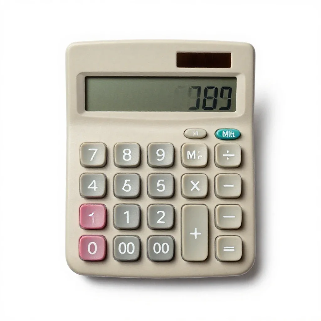 Electronic calculator isolated on a white background