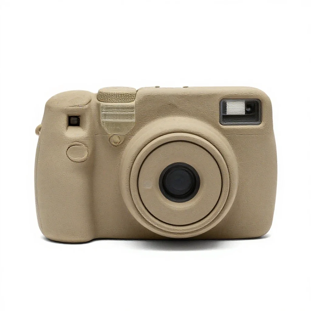 Instant film camera isolated on a white background