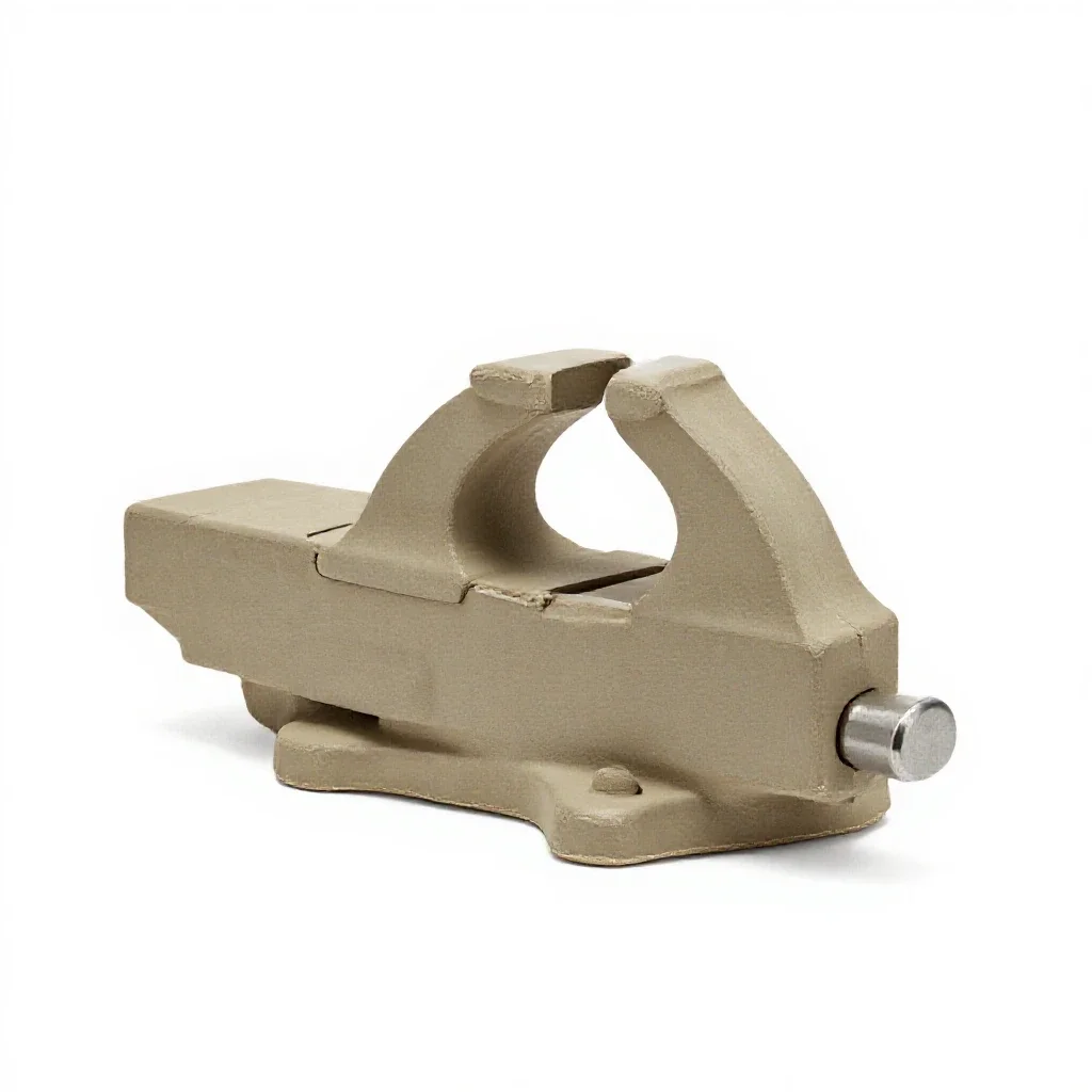 Benchtop vise isolated on a white background