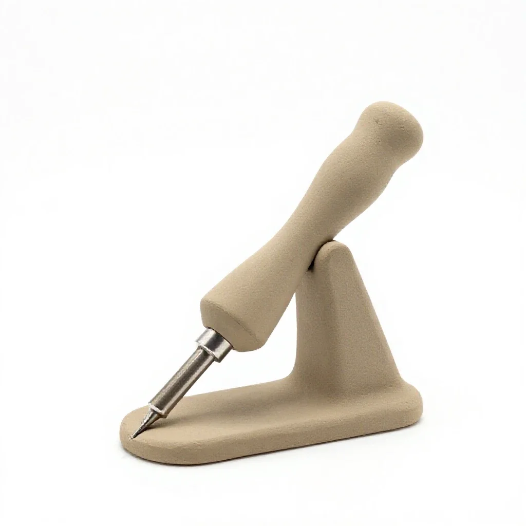 Soldering iron with a stand isolated on a white background