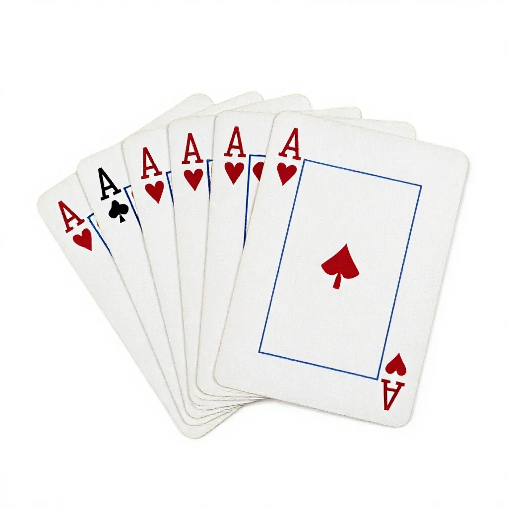Deck of playing cards fanned out isolated on a white background