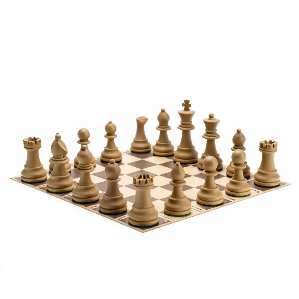 Full chess set isolated on a white background
