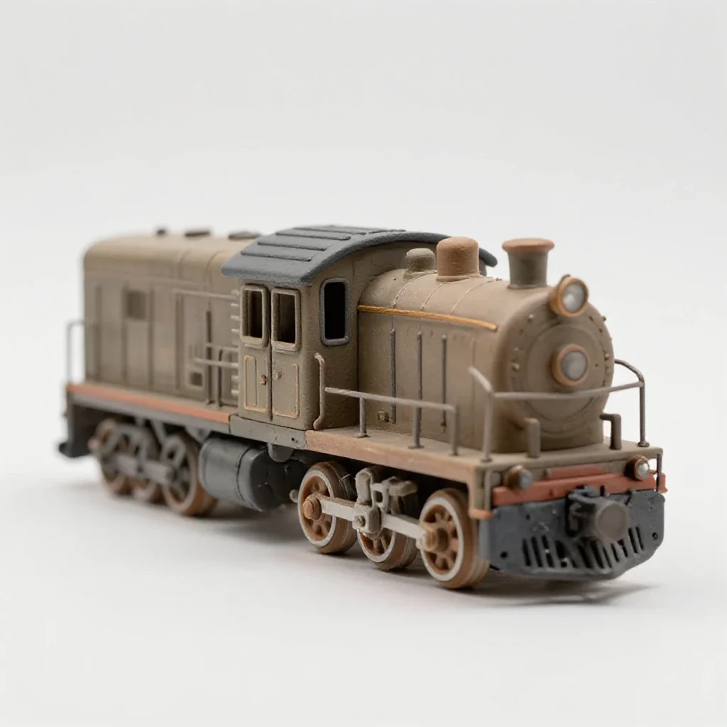 Model train locomotive isolated on a white background