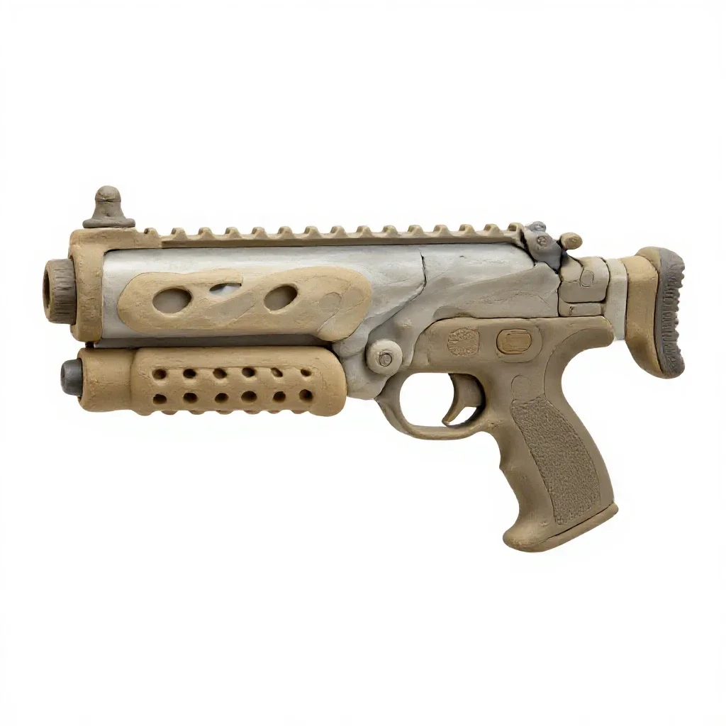 Nerf-style blaster isolated on a white background