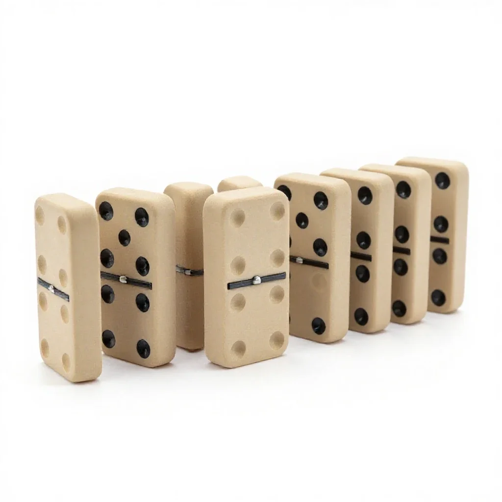 Set of dominoes isolated on a white background