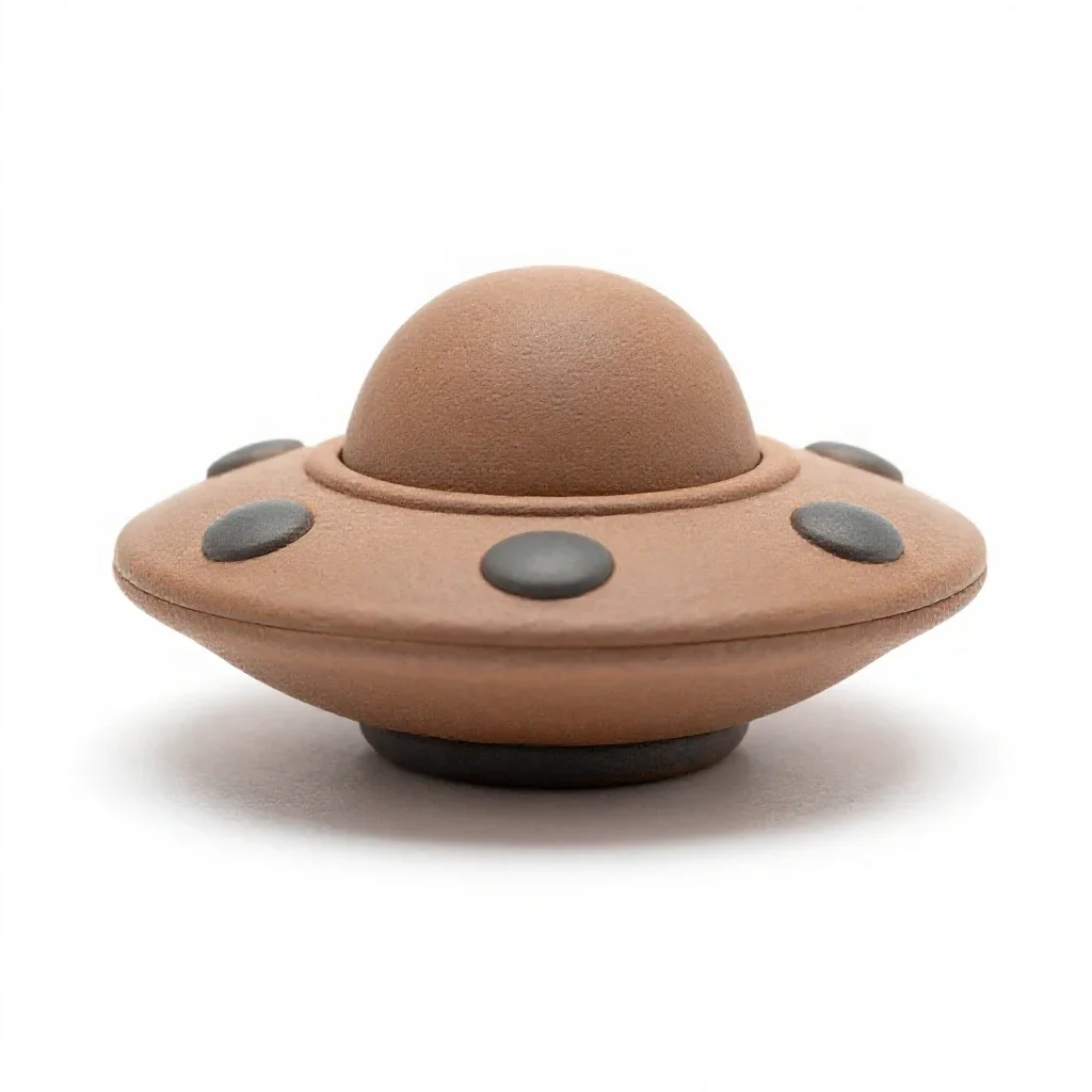 Tin ufo toy isolated on a white background