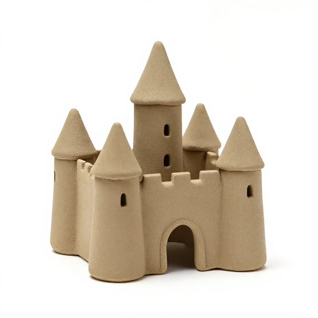 Toy castle isolated on a white background