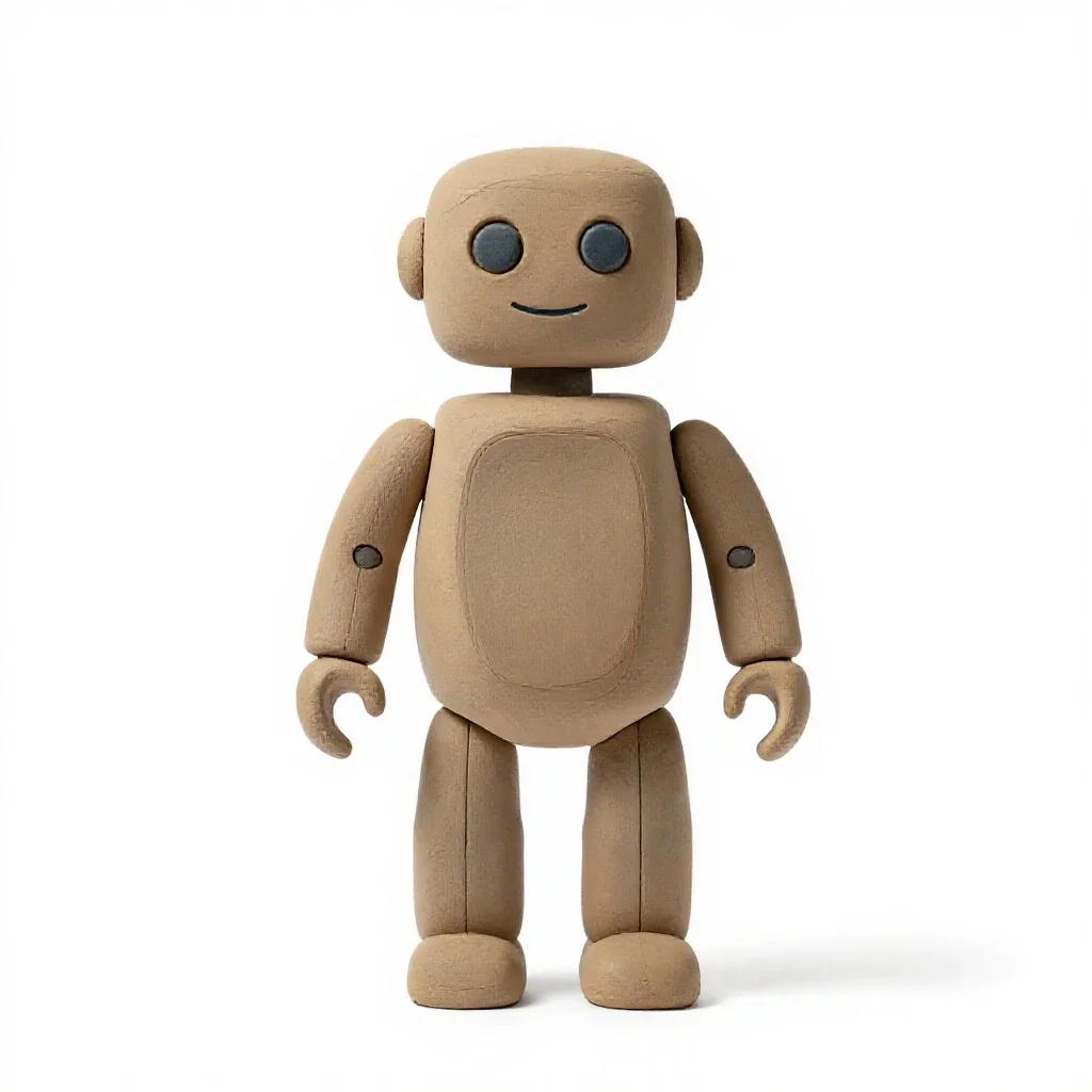 Wind-up robot isolated on a white background