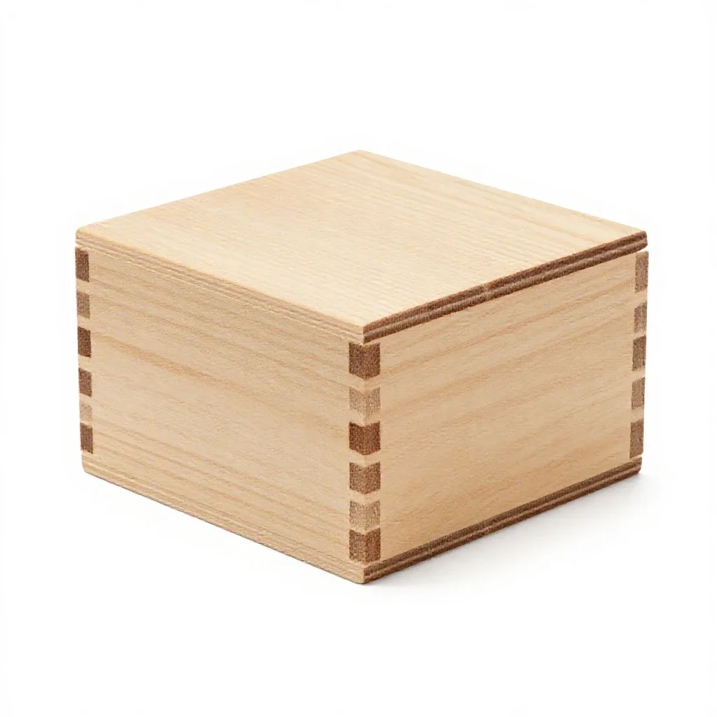 Wooden puzzle box isolated on a white background